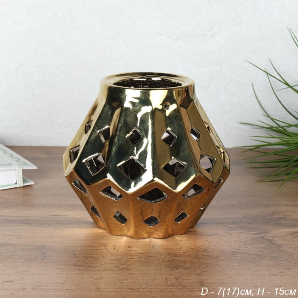 Ваза керамическая декоративная 15 см d 7(17)см