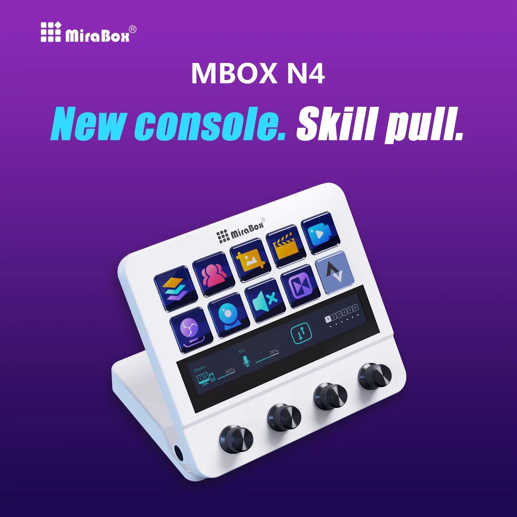 MIRABOX n4（Stream Deck風デバイス） Mirabox StreamDeck N4 Визуальные цифровые клавиатуры Экранные