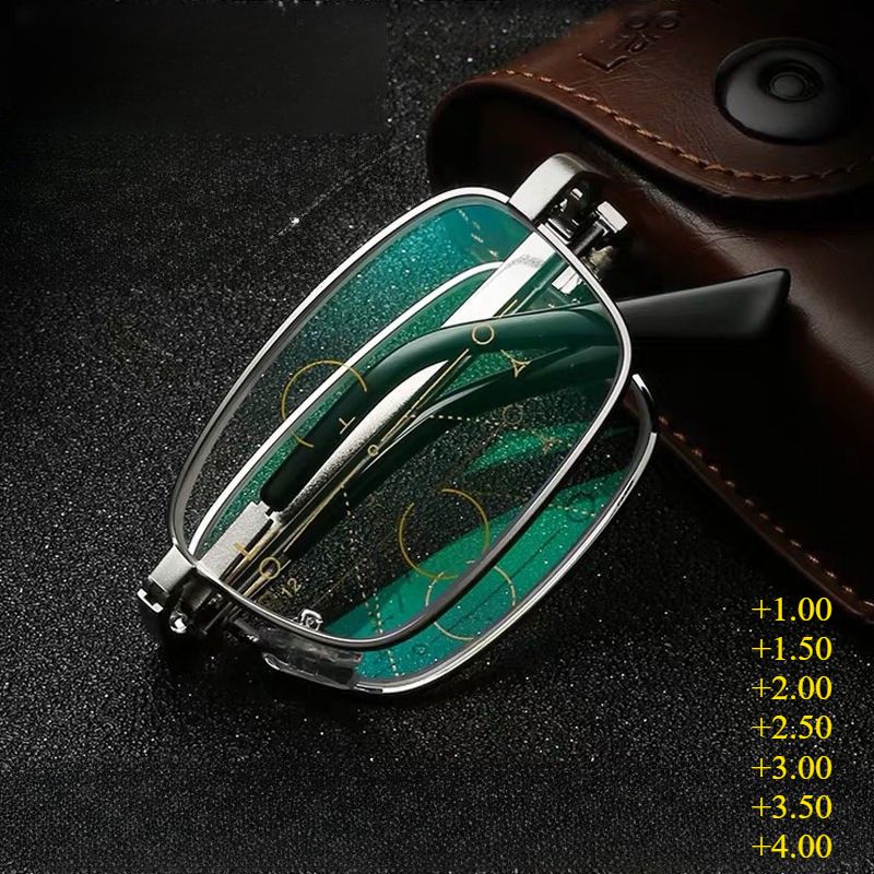 Складныеочкидлячтения,анти-синийсвет,анти-излучение,прогрессивныебифокальные,скожанымчехлом