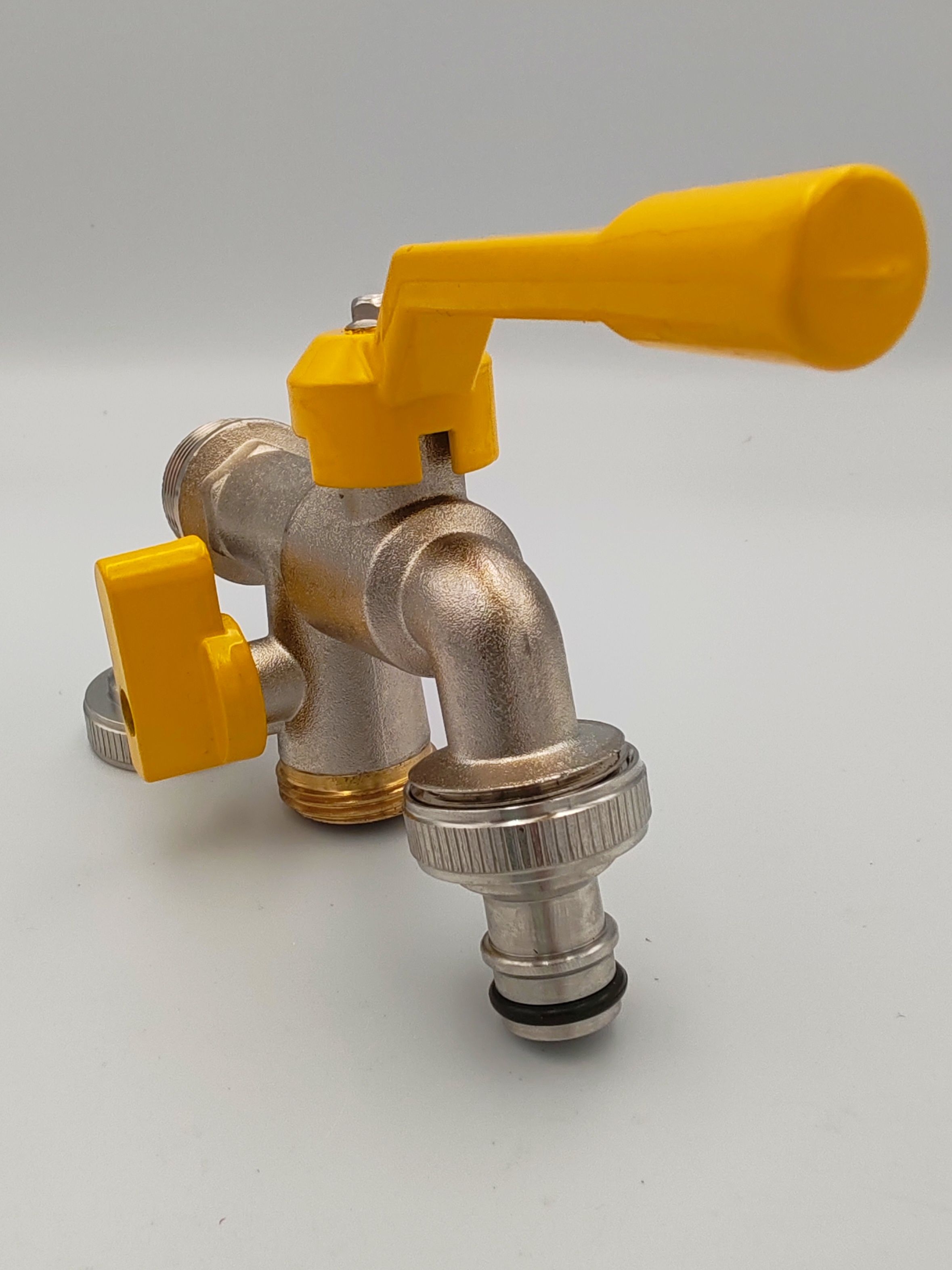 КранводоразборныйшаровыйуниверсальныйдвойнойЛатунный(Нар)-3/4"(штуцербыстросъём)