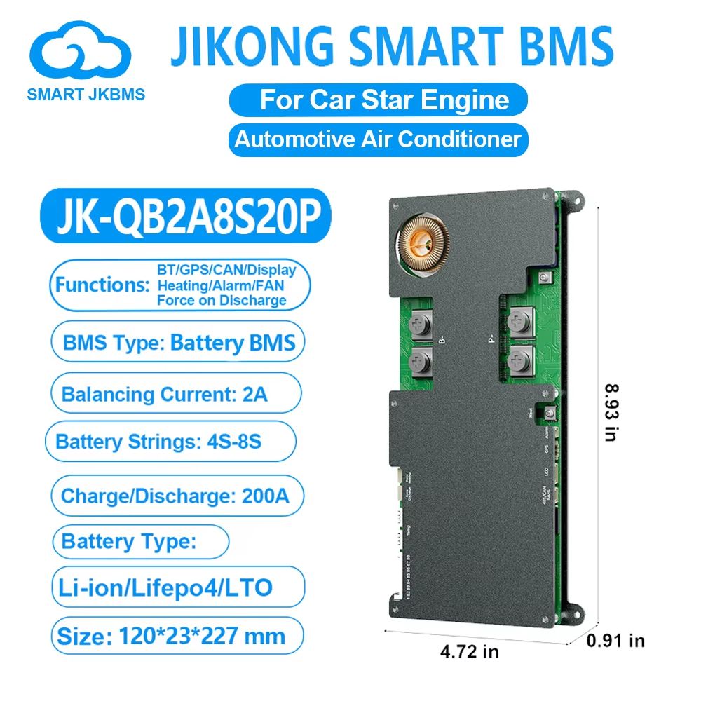 JKBMSQB2A8S20PSmartBMS3S-8SсBTHEAT12V-40V2AАктивныйбалансBMS