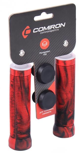 Грипсы для велосипеда COMIRON BG-125TK-TPE 125 мм, TPE, с заглушками, в упаковке тайкард, красные, 2 шт. Грипсы для велосипеда COMIRON BG-125TK-TPE 125 мм, TPE, с заглушками, в упаковке тайкард, красные, 2 шт.