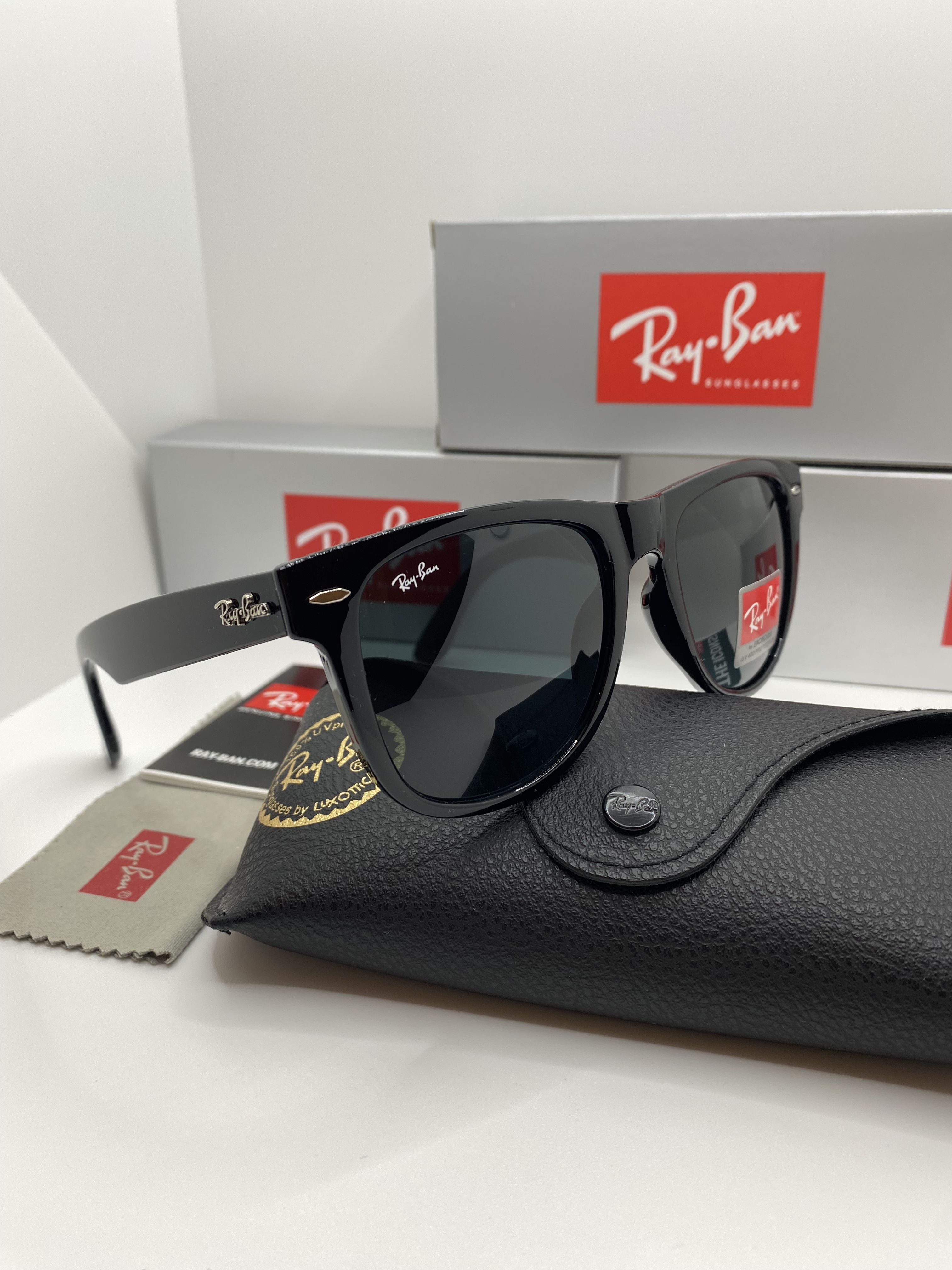 RayBanочкисолнцезащитные2140wayfarer54ммклассическиерейбенвайфарерчерныеглянцевыестеклянныелинзы