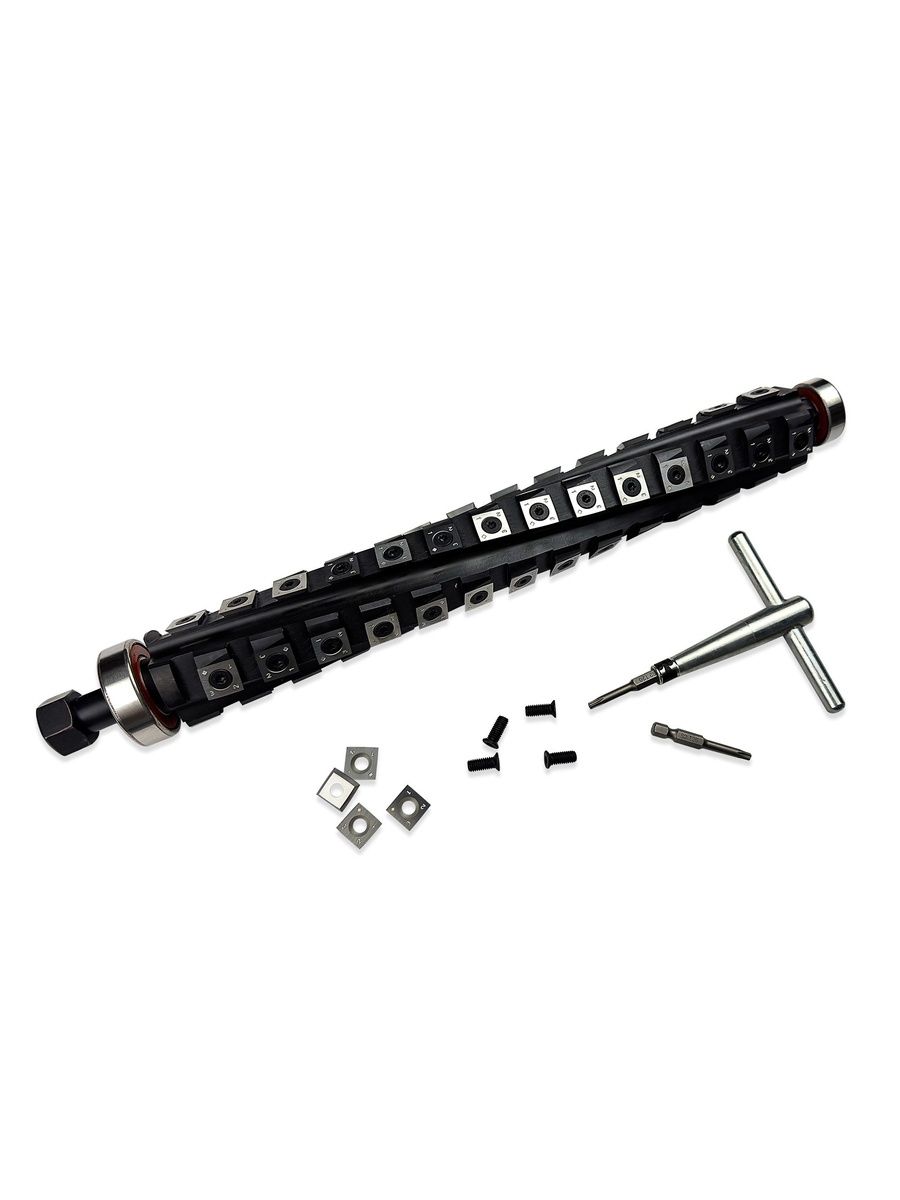 FHONK320mmСпиральныйВалHelical,CпиральныйHож,дляpубанокDeWaltDW733/DW734,Винтоваярежущаяголовка,Содержит54+6твердосплавныхлезвия