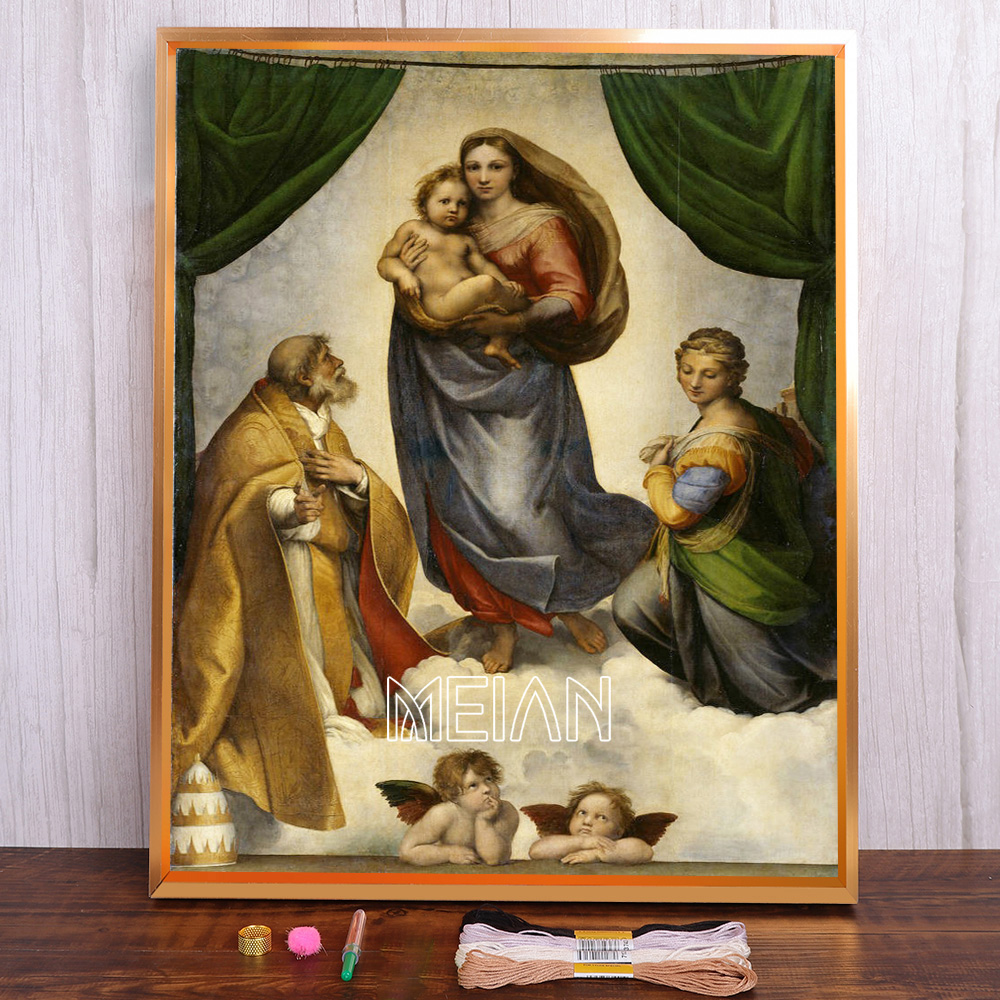 MEIAN Набор для вышивания,30x40CM,Чистый холст с сеткой,14CT ...