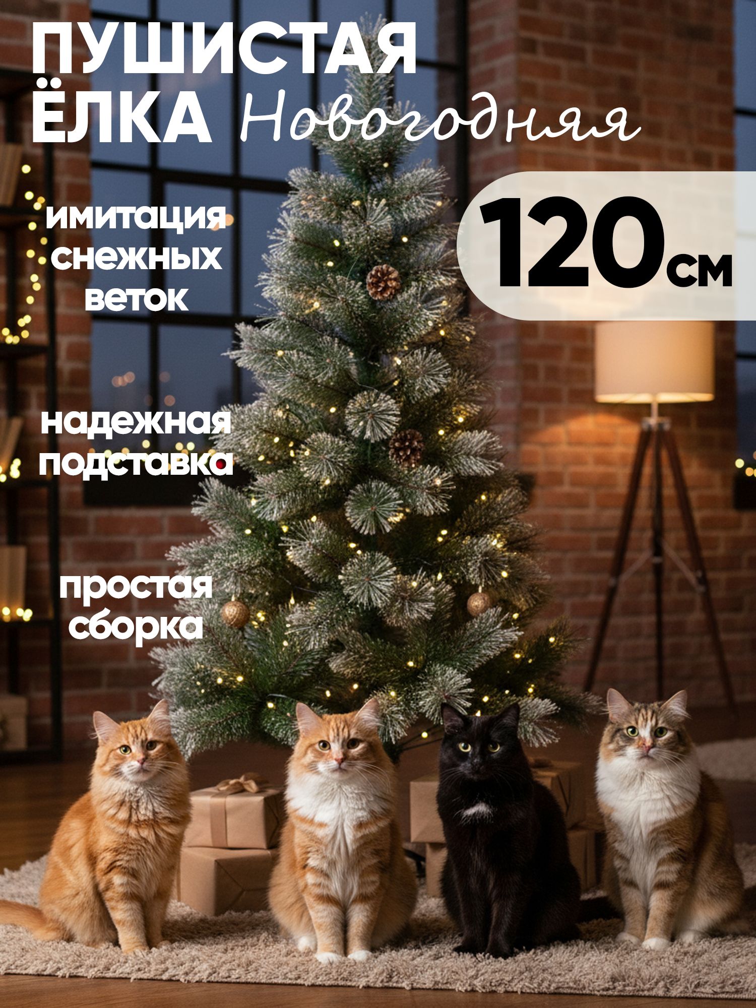 Елка искусственная заснеженная 120см на Новый Год