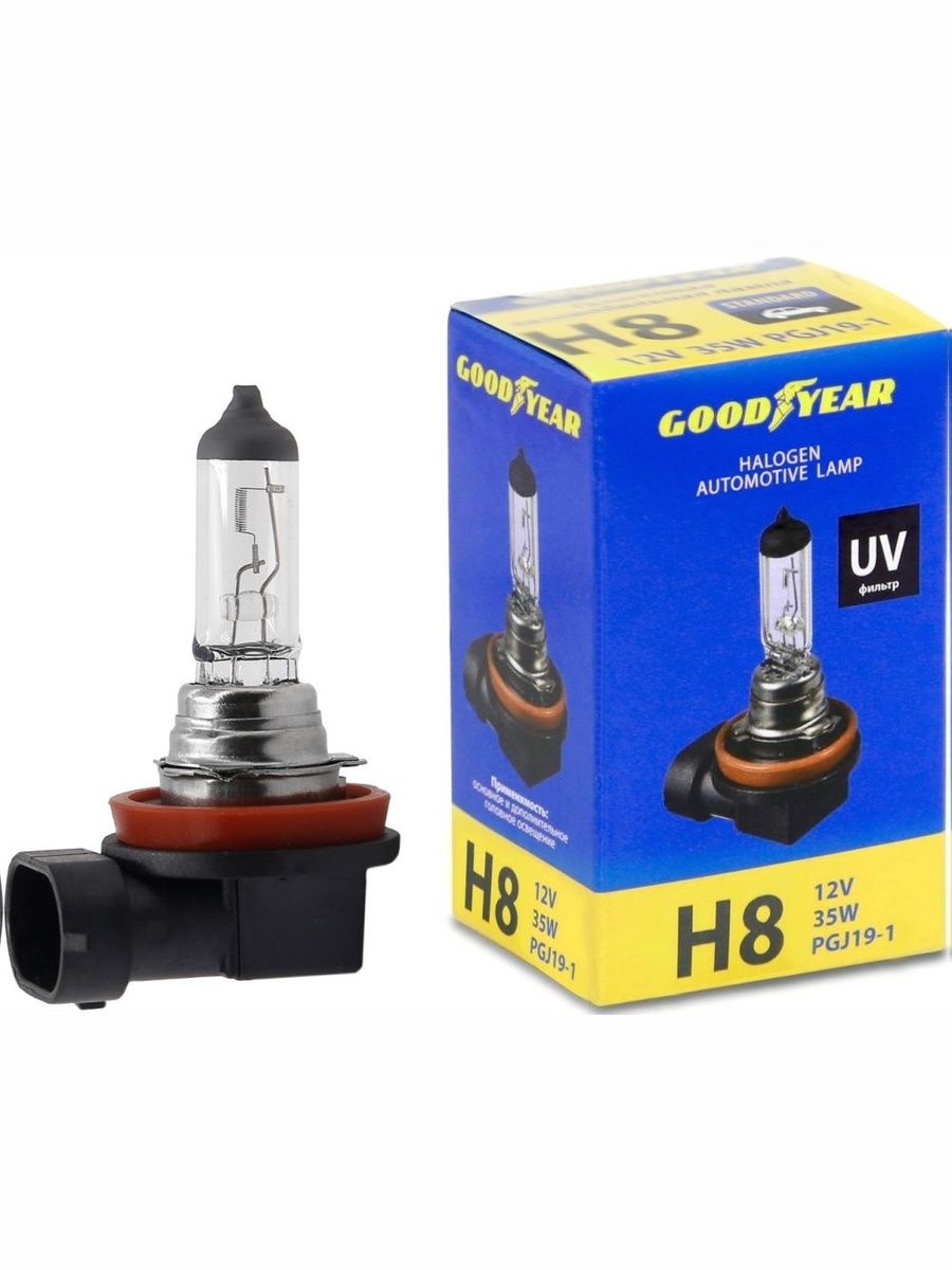 Лампа галоген H8 12V 35W PGJ19-1 (GOODYEAR)