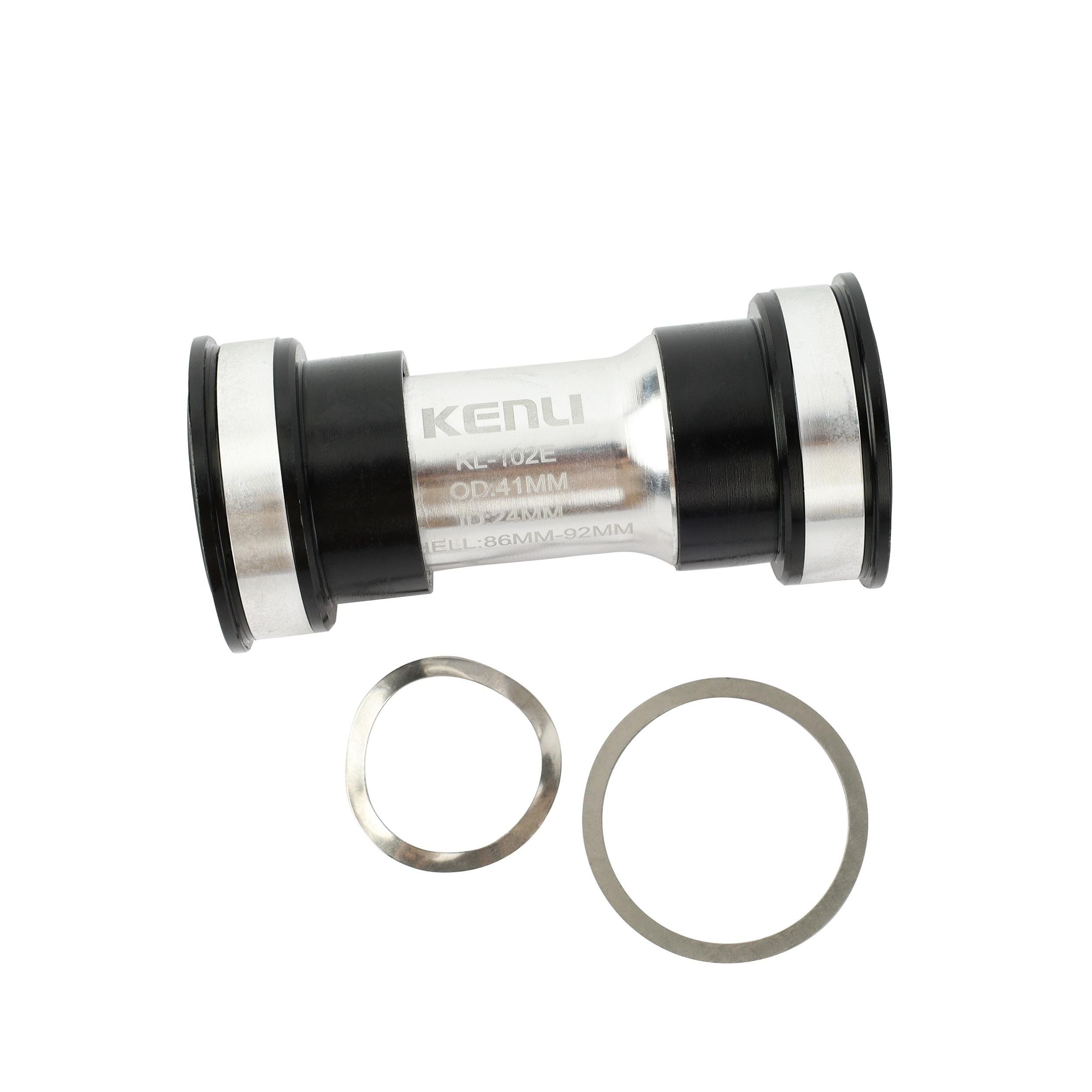 Каретка Press Fit KENLI KL-102E, 86/92 мм, под ось 24 мм, промподшипники, алюминий