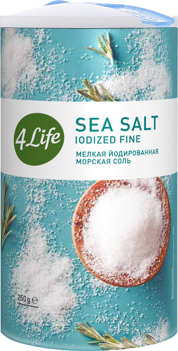 4Life соль морская мелкая йодированная, 500 г
