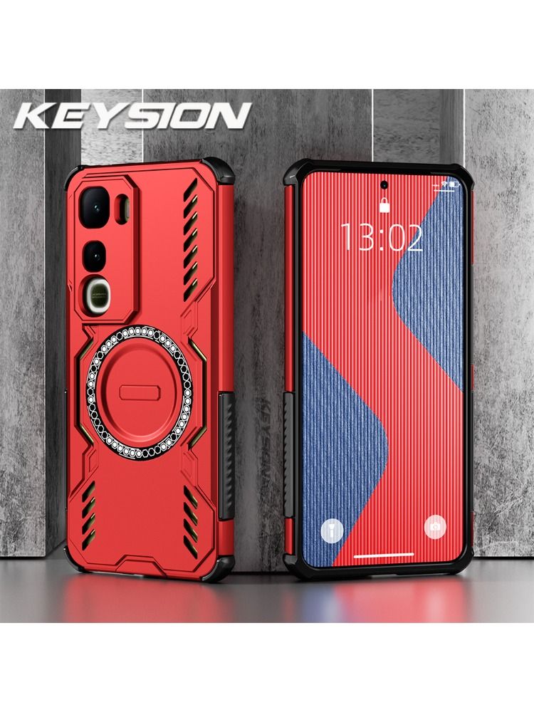ЧехолKEYSIONHollowHeatDispatingCaseдляIQOOZ10Lite,мягкийсиликон+поликарбонат,магнитныйохлаждающийпротивоударныйчехолдлятелефонаIQOOZ10Lite
