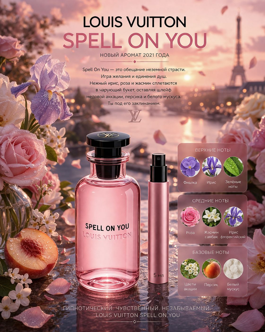 Louis Vuitton SPELL ON YOU Парфюмерная вода для женщин 5 мл Отливант купить