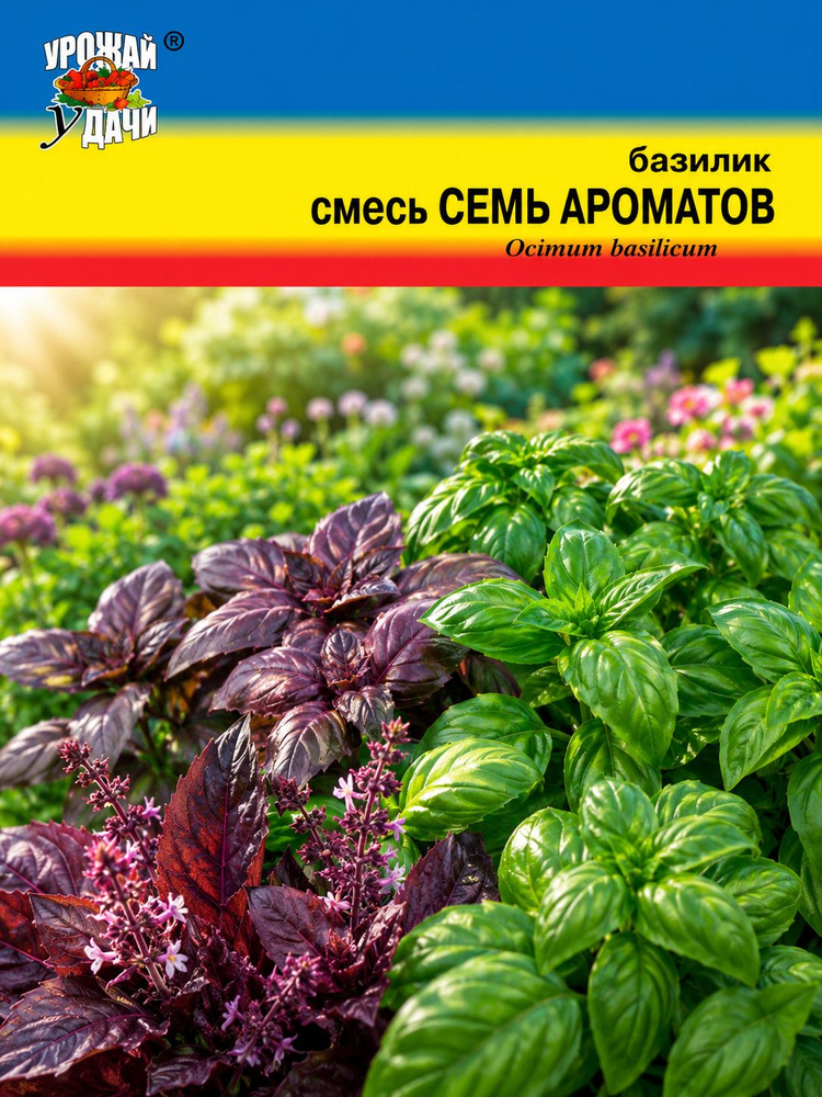 Базилик СЕМЬ АРОМАТОВ смесь лучших сортов (Семена Урожай Удачи, 0,3г в упаковке) #1