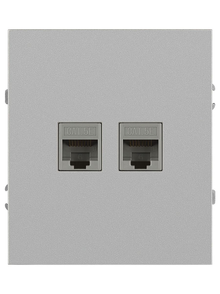 Розетка информационная двойная ЭРА Arktik 2XRJ45, алюминий #1