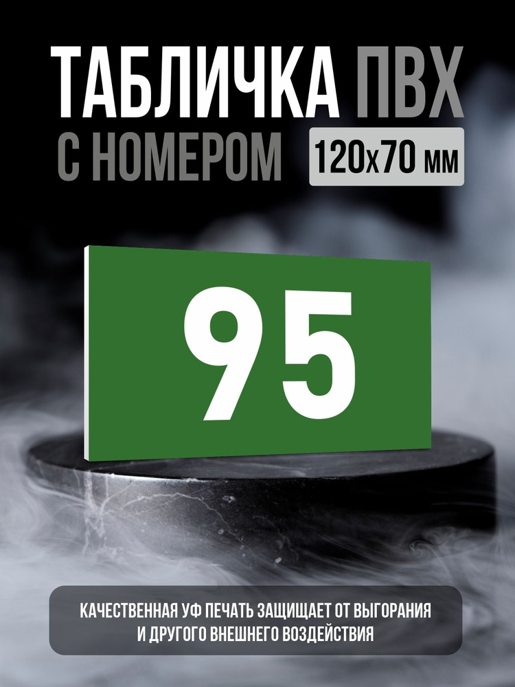 Табличка с номером 95, 12х7 см, ПолиЦентр #1