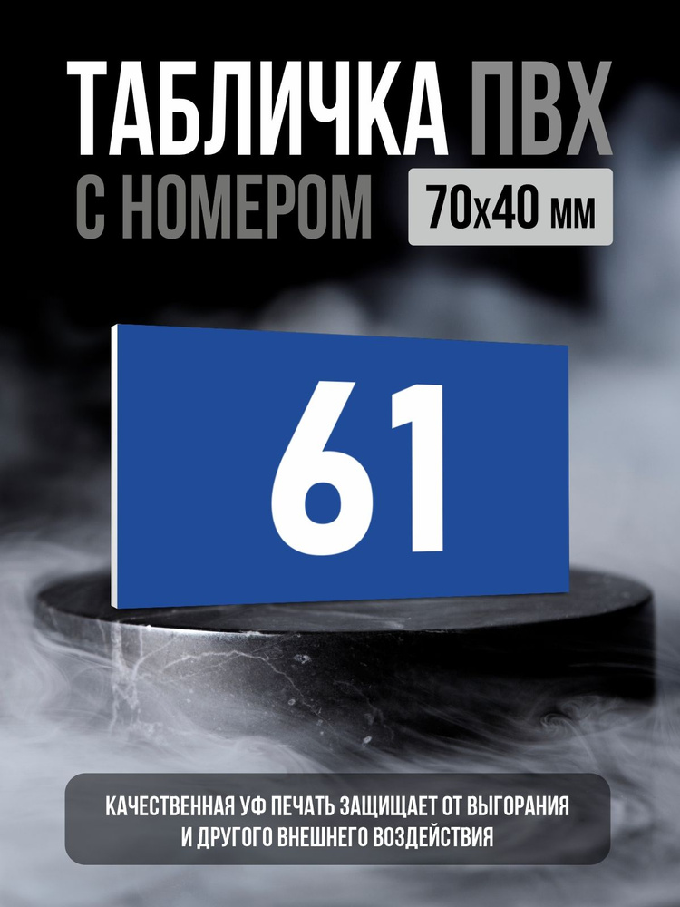 Табличка с номером 61, 7х4 см, ПолиЦентр #1