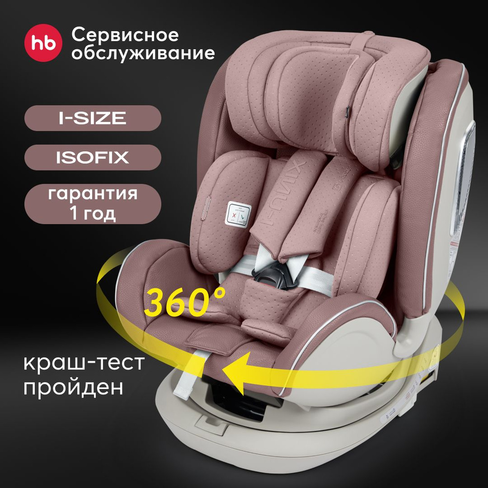 Автокресло детское поворотное на 360, I-Unix Happy Baby группа 0+/1/2/3 (от 0 до 36 кг), i-size, крепление #1