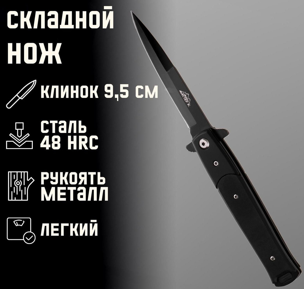 Нож складной черный, клинок 9,5см - купить с доставкой по выгодным ...