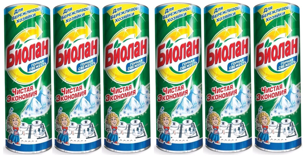 Биолан Чистящий порошок Горная свежесть, 400 гр, 6 шт - купить с ...