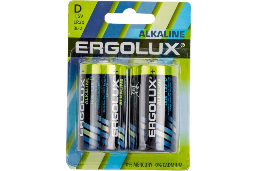 Ergolux Батарейка, Щелочной тип, 2 шт #1