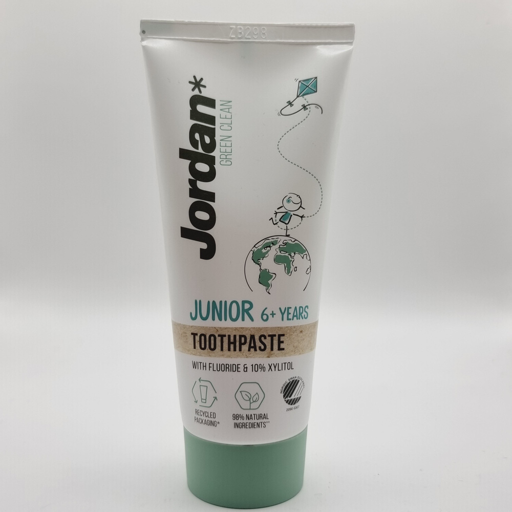 Зубная фторосодержащая паста детская Jordan Junior Green Clean 10% xylitol от 6-12 лет 50 мл (из Финляндии) #1