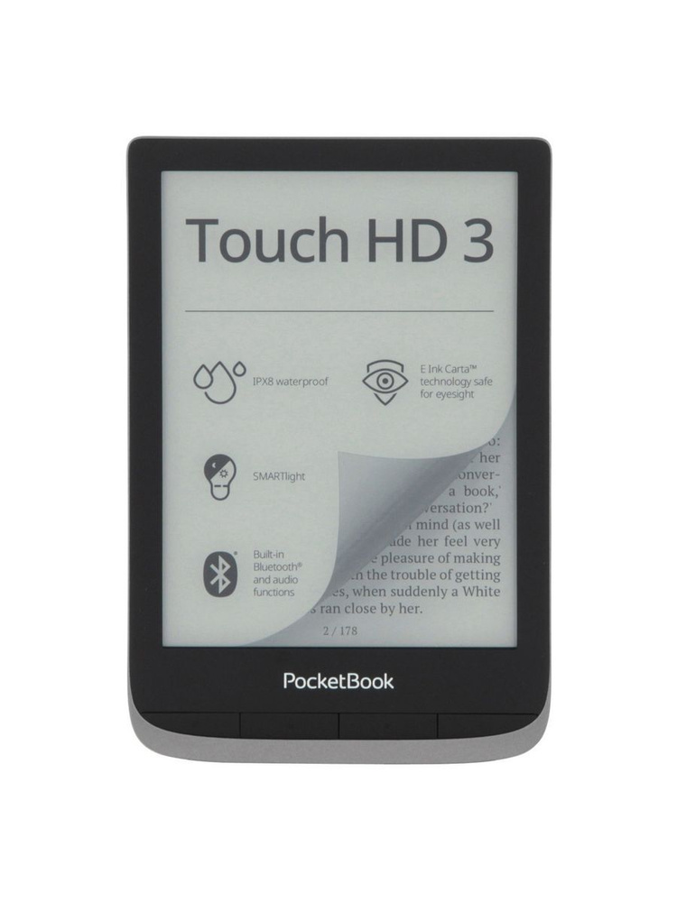 Pocketbook 6" Электронная книга 632 Touch HD 3, серый металлик #1