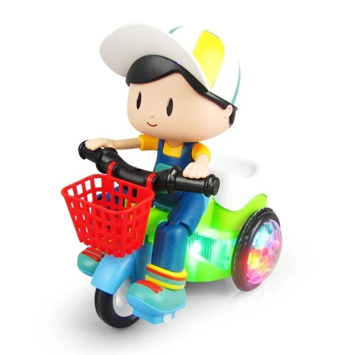 Интерактивная музыкальная игрушка Мальчик на велосипеде, световые и звуковые эффекты  #1