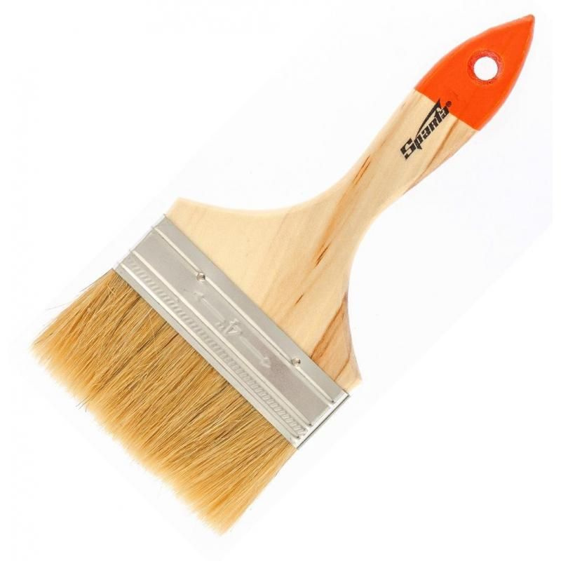 Кисть плоская Sparta Slimline 100мм, натур. щетина, дерев. ручка ...
