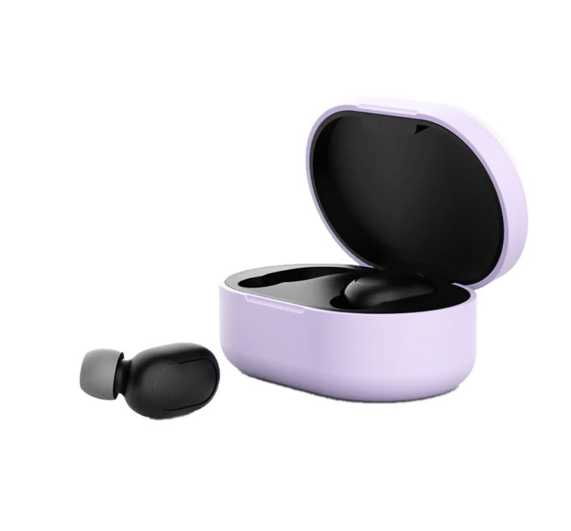Чехол на наушники с карабином для Xiaomi Redmi Airdots сиреневый ...