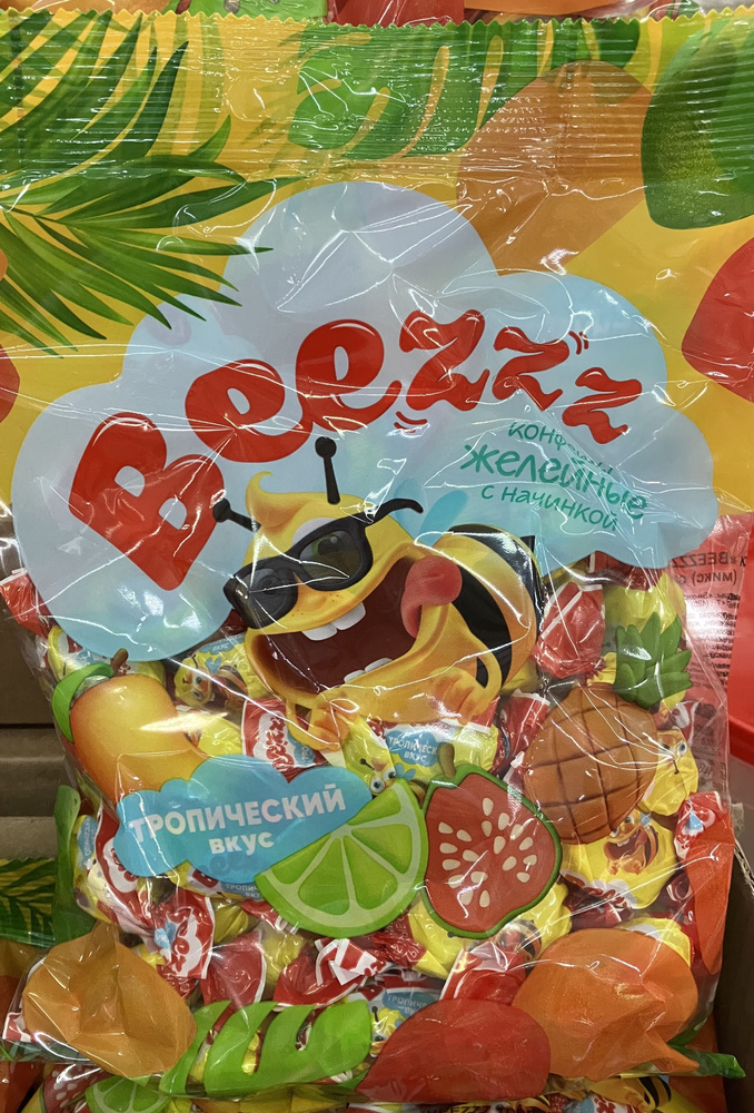 Конфеты желейные с начинкой "BEEZZZ тропический вкус", 500гр - 2 шт ...