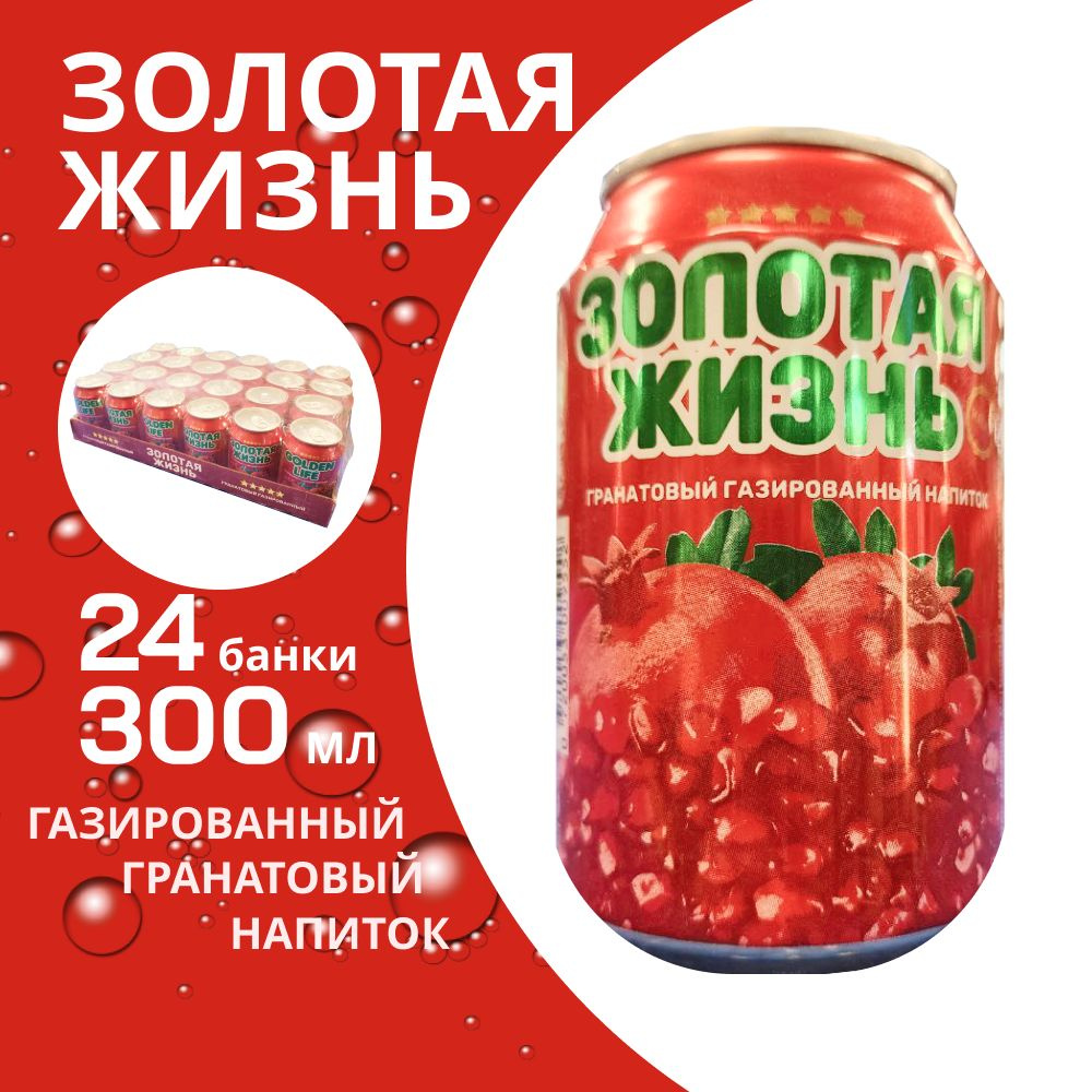 Газированный напиток Золотая жизнь Гранат / Афганистан, 300 мл х 24 банки -  купить с доставкой по выгодным ценам в интернет-магазине OZON (1436194141)