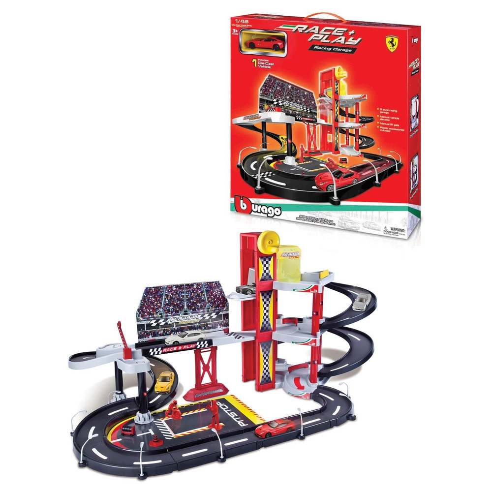 Игровой набор Питстоп с подвижными элементами, die-cast машинкой 1:43 и аксессуарами, Ferrari Race&Play, #1