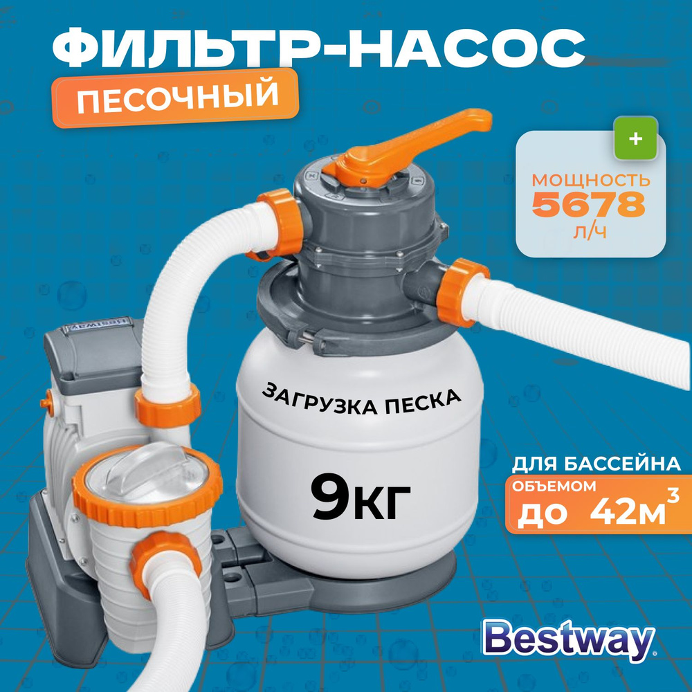 Песочный фильтр-насос для бассейна, 5678 л/ч,58497 Bestway - купить с ...