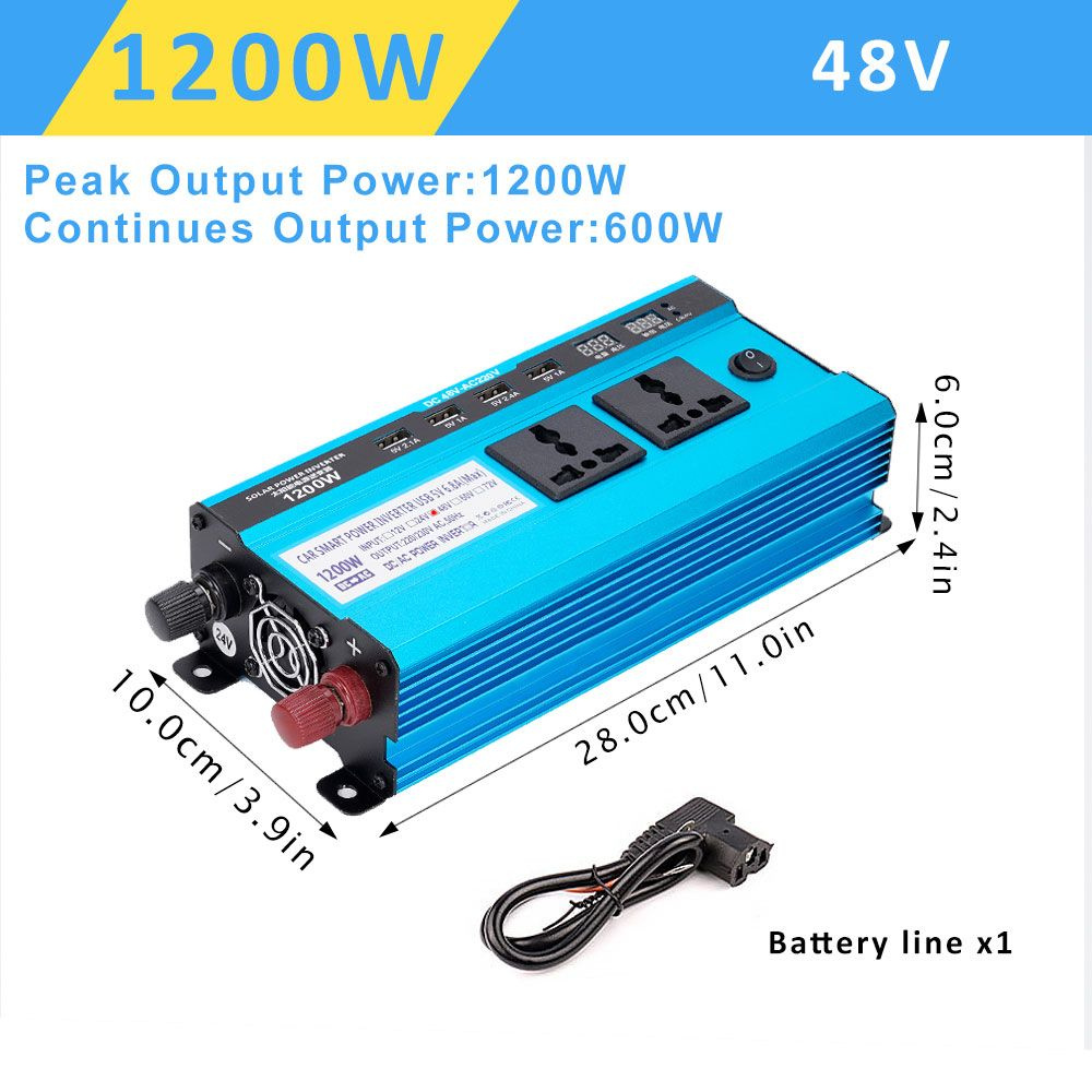 1200 Вт Автомобильный инвертор постоянного тока 48 В в AC220V Напряжение Солнечный преобразователь Двойной #1