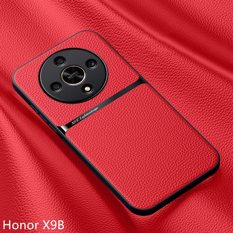 Текстура Кожа чехол для Honor X9B Магнитное притяжение внутри ( Хонор ...