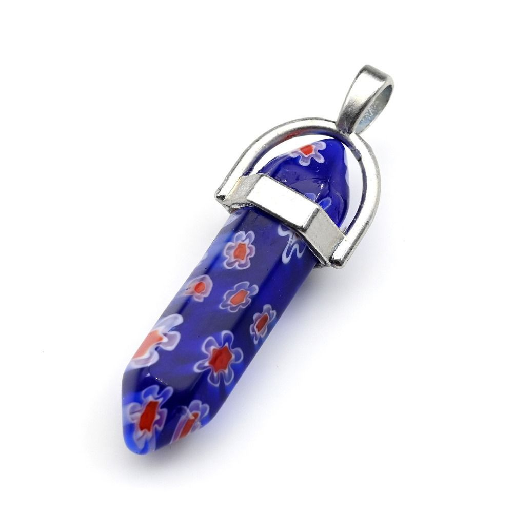 Кристалл - маятник из муранского стекла 13*10*41мм цв.синий яркий ...