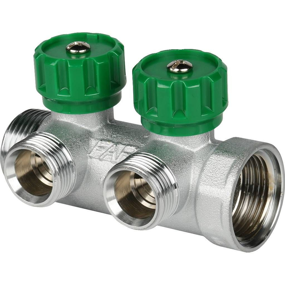 Регулирующий коллектор FAR 3/4" (ВР-НР) с 2 отв. 1/2" НР плск.упл. #1
