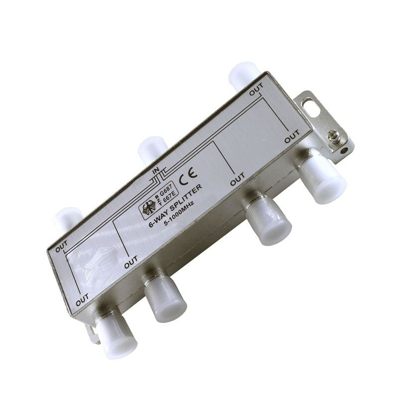 Делитель (сплиттер) телевизионный под F разъем (5-1000 МГц) на 6 ...