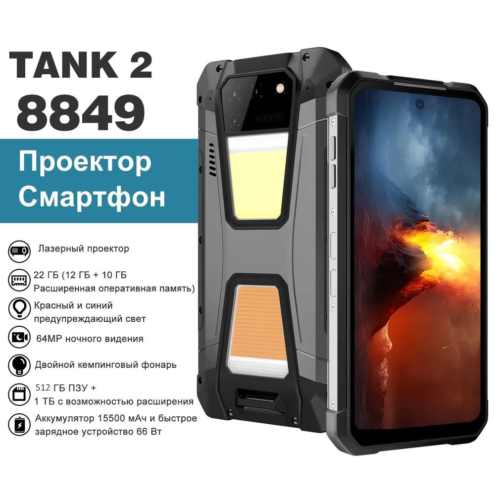 Unihertz Мобильный телефон 512 ГБ, черно-серый