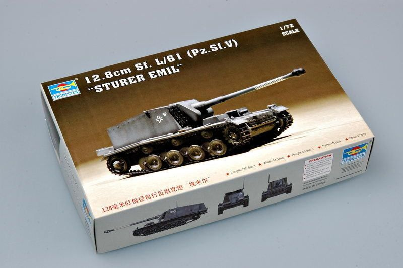 Trumpeter 1/72 07210 12.8cm Sf. L/61 (Pz.Sf.V) Стурес Эмиль Танки #1