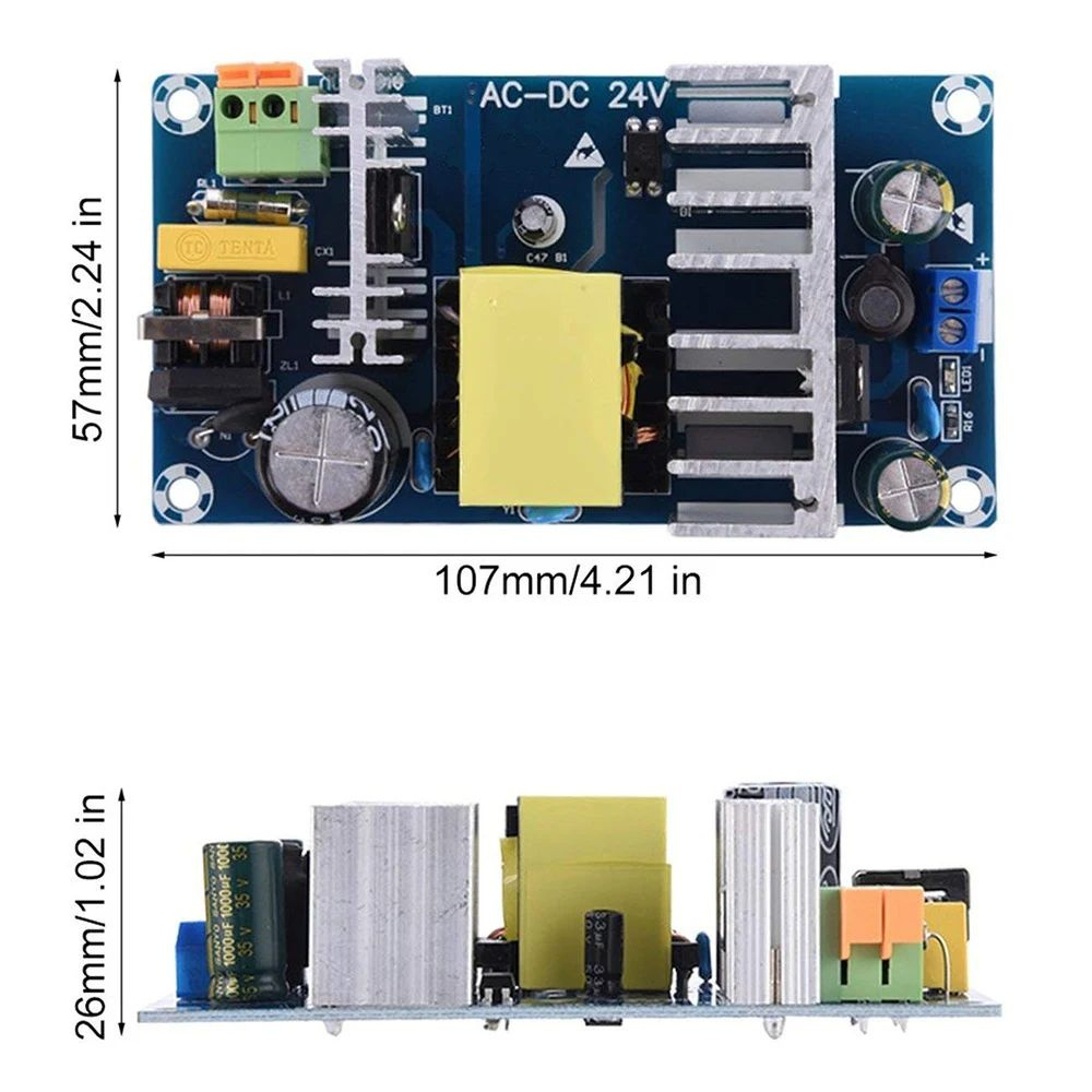 AC 110V 220V to DC 24V 6A AC-DC Импульсный блок питания Модуль платы ...