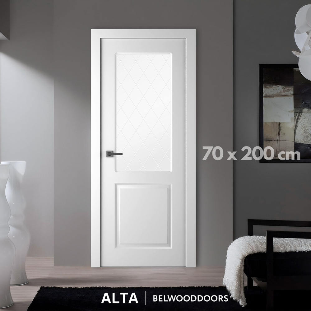 Belwooddoors Дверь межкомнатная Белый RAL 9003, МДФ, Дерево, 700x2000, Со стеклом  #1