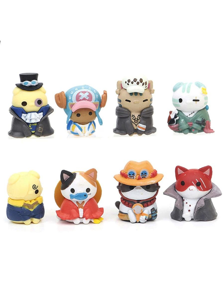 Фигурки кошки из аниме One Piece Ван Пис 8 шт - купить с доставкой по ...