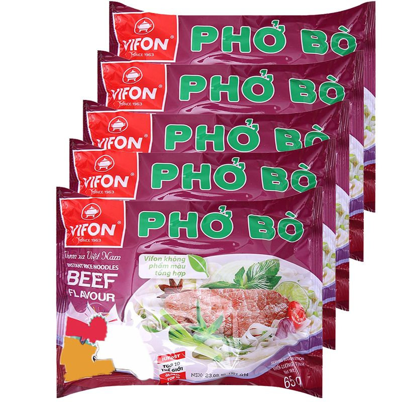 Фо Бо - Рисовая лапша быстрого приготовления (Pho Bo Вьетнам) со вкусом говядины, 5 шт. по 60г. VIFON #1