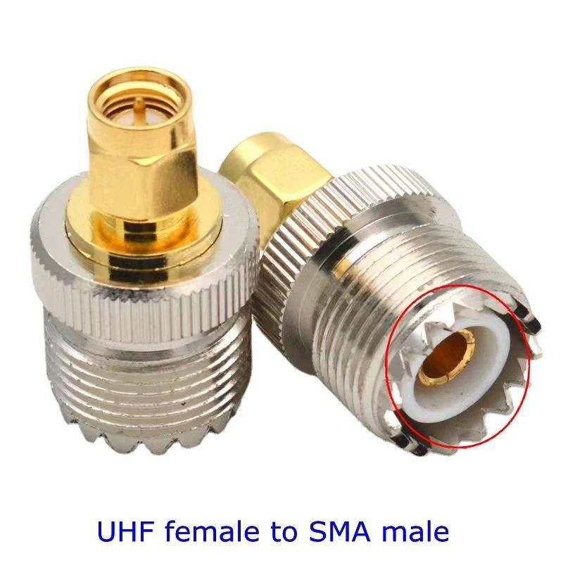 Переходник UHF female на SMA male для раций Baofeng, Kenwood, и др. (SO ...