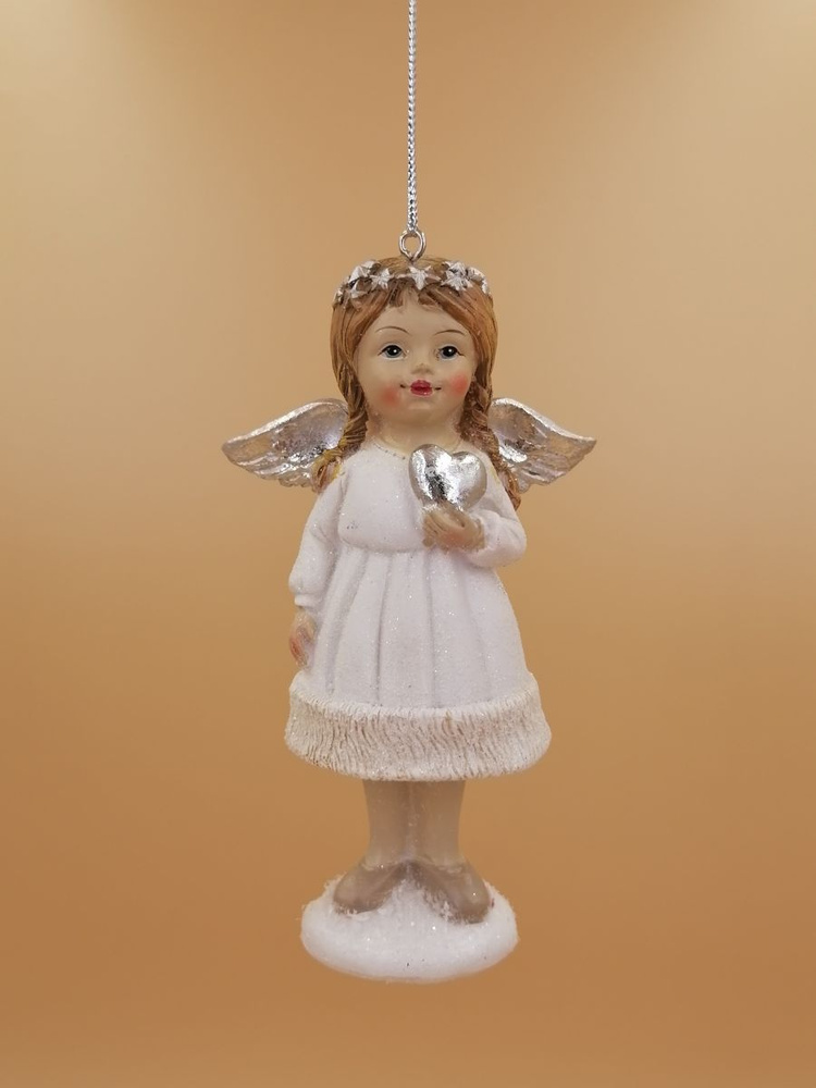 Елочное украшение Ангел с сердцем, 7х4х12.5 см #1