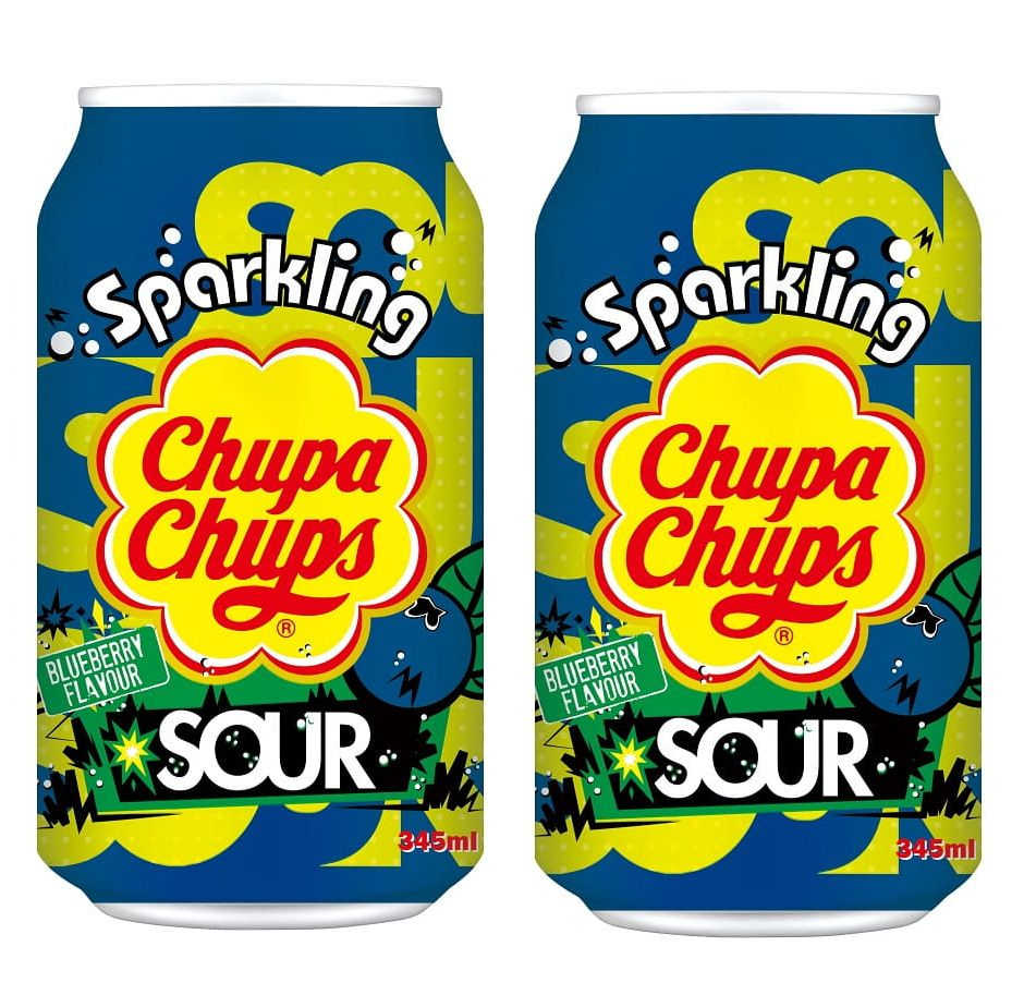 Напиток газированный, Chupa Chups Sparkling Sour Blueberry (Корея) 345 мл х 2 шт  #1