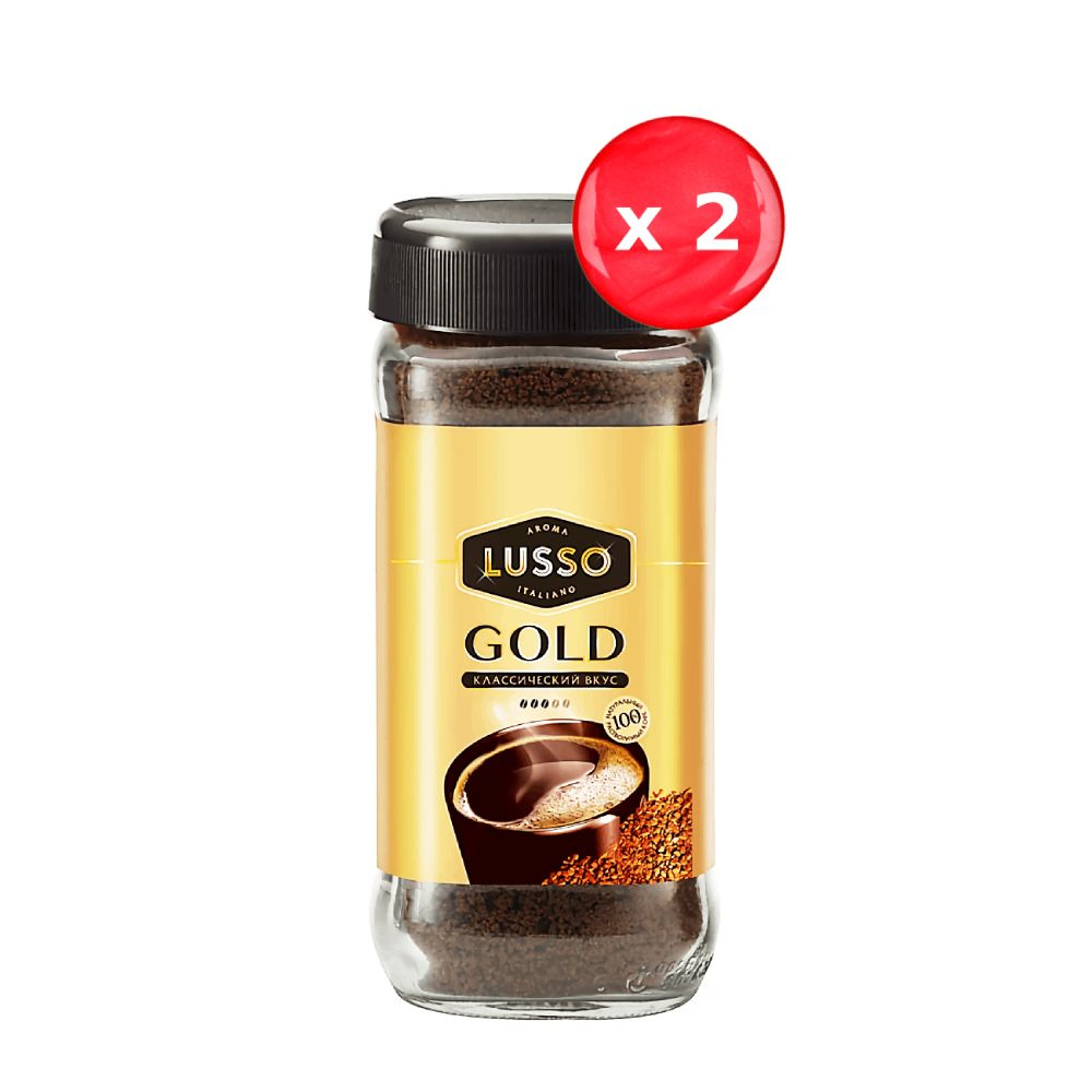 Кофе растворимый LUSSO Gold 95 г, набор из 2 шт. #1