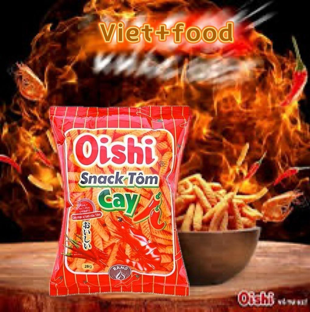 Креветочные чипсы острые чили Oishi 45гр #1