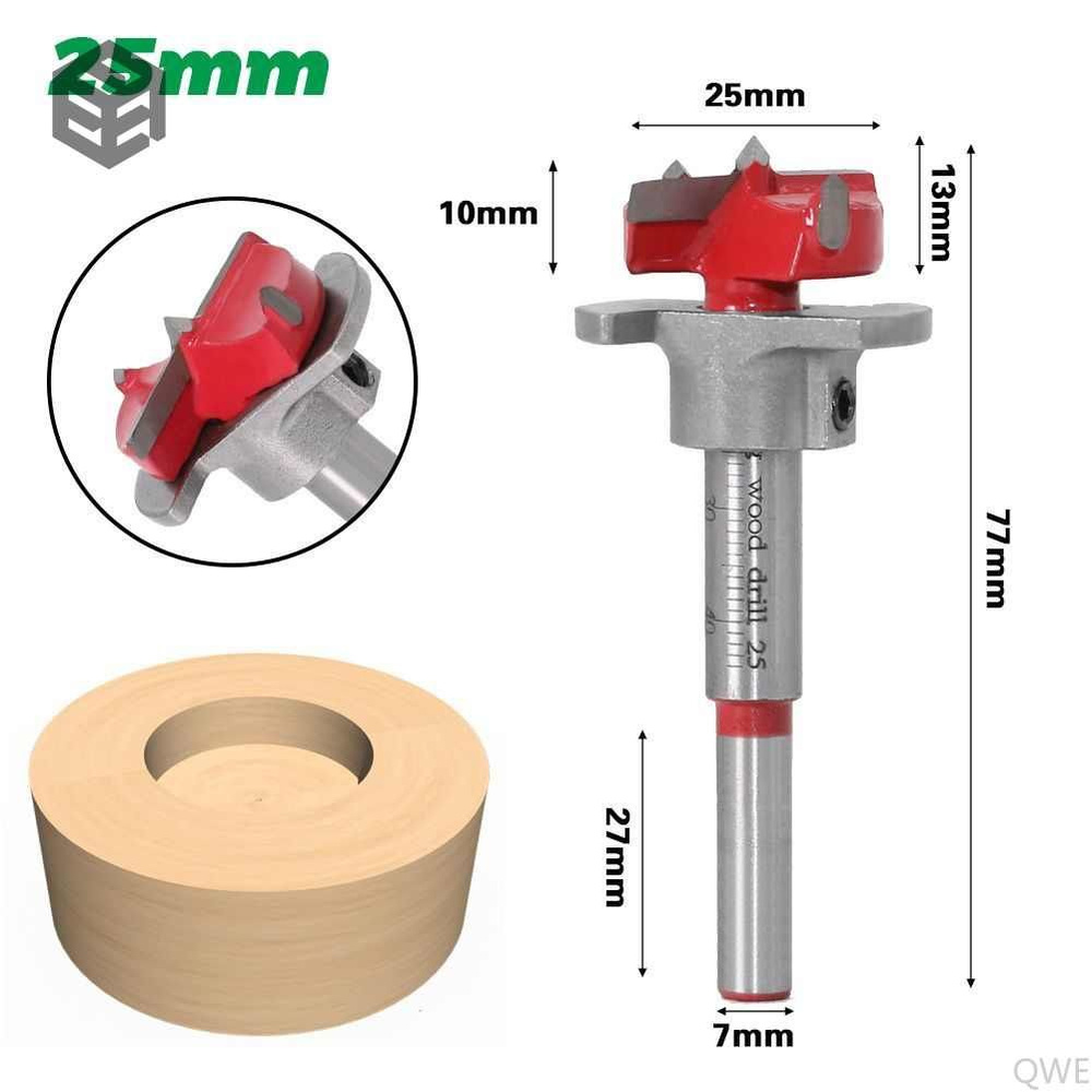 Сверло Форстнера 25 мм по дереву с ограничителем установки мебельных петель  #1