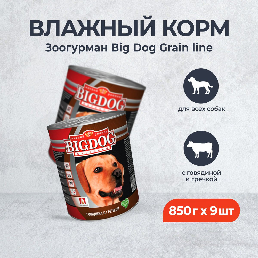 Зоогурман Big Dog Grain line влажный корм для взрослых собак всех пород ...